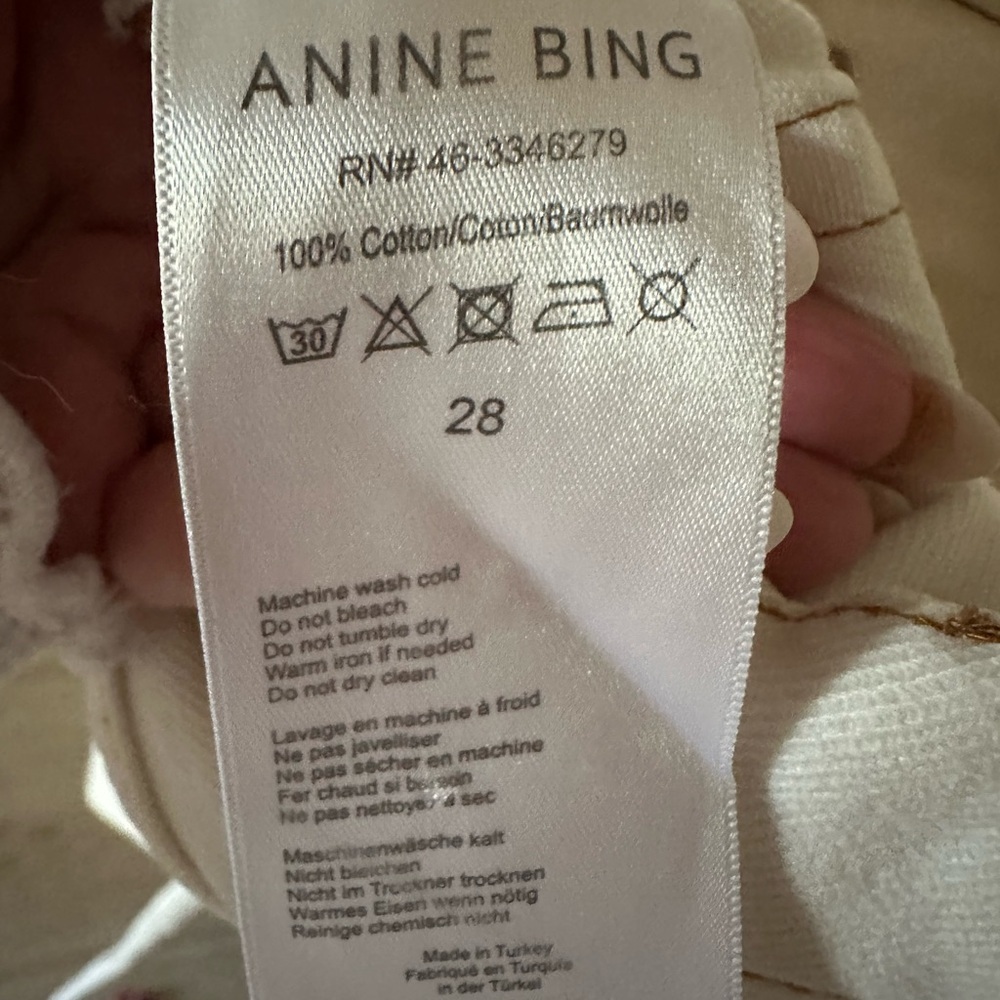 Anine Bing Jackie Straight Leg Jeans in Vanilla Size 28 - Picture 7 of 8
